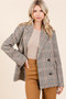 Mittoshop Plaid Double Breasted Relaxed Fit Blazer