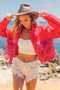 BiBi Rhinestone Fringe with Studed Collar Jacket