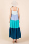 Mittoshop Color Block Tiered Pull-On Maxi Dress
