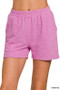 Zenana Cotton Slub Shorts
