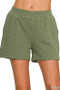 Zenana Cotton Slub Shorts