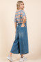 Mittoshop Denim Tie Back Sleeveless Wide Leg Overalls