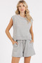 Mittoshop French Terry Crew Neck Top and Shorts Set
