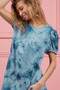 BiBi Puff Sleeve With Side Pockets Tie Dye Dress