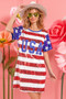BiBi American Flag Theme Usa Print Sequin Dress