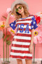 BiBi American Flag Theme Usa Print Sequin Dress