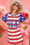 BiBi American Flag Theme Usa Print Sequin Dress