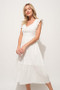 And The Why Ruffle Sleeve Front Smocked Tiered Midi Dress