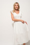 And The Why Ruffle Sleeve Front Smocked Tiered Midi Dress