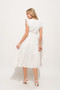 And The Why Ruffle Sleeve Front Smocked Tiered Midi Dress