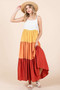 Mittoshop Color Block Tiered Pull-On Maxi Dress
