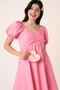 Mittoshop Sweetheart Puff Sleeve Smocked Mini Dress