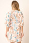 Mittoshop Flower Print Mocked Waist Mini Dress
