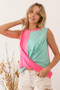 BiBi Slub Terry Color Block Twisted Top