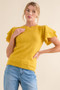 And The Why Double Layered Ruffle Sleeves Sweater Top