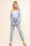 And The Why Blue Tie Dye Twisted Sweater