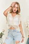 ADORA Drawstring Detail Crochet Top