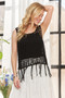 ADORA Fringe Hem Crochet Top