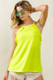 BiBi French Terry Knit Ruffled Detail Sleeveless Top