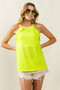 BiBi French Terry Knit Ruffled Detail Sleeveless Top