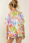 BiBi Tie Dye Print Jersey Stitched Uneven Hem Top