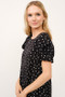 And The Why Embellished Sleeve Polka Dots Shift Dress