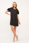 And The Why Embellished Sleeve Polka Dots Shift Dress