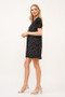 And The Why Embellished Sleeve Polka Dots Shift Dress