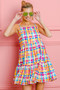 BiBi Multi Colors Plaid Sleeveless Sun Dress