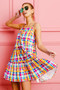 BiBi Multi Colors Plaid Sleeveless Sun Dress