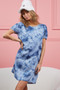 BiBi Puff Sleeve With Side Pockets Tie Dye Dress