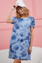 BiBi Puff Sleeve With Side Pockets Tie Dye Dress