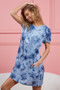 BiBi Puff Sleeve With Side Pockets Tie Dye Dress