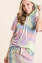 BiBi Tie Dye Terry Hoodie with Drawstring