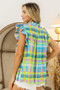 BiBi Multi Color Check Plaid Woven Top
