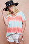 BiBi Tiedye Printed Hacci Knit Top