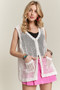 ADORA Button Down Crochet Vest Top