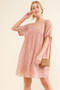 And The Why Woven Leopard Baby Doll Roll-Sleeve Casual Dress