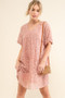 And The Why Woven Leopard Baby Doll Roll-Sleeve Casual Dress