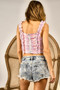 BiBi Frilled Strap Vintage Plaid Tank Top