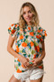 BiBi Multi Color Floral Print Woven Top