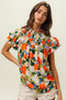BiBi Multi Color Floral Print Woven Top