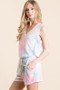 BiBi Tie Dye Textured Knit Top and Shorts Set