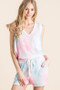 BiBi Tie Dye Textured Knit Top and Shorts Set