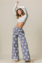 BiBi Flower Printed Side Pocket Wide Pants