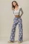 BiBi Flower Printed Side Pocket Wide Pants
