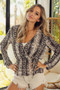 BiBi Snake Skin Woven Crossover Lslv Top