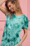 BiBi Puff Sleeve With Side Pockets Tie Dye Dress