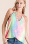 BiBi Tie Dye Terry Caged Neck Knit Camisole