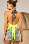 BiBi Triblend Leopard Halter Neck Tied Detailed Top